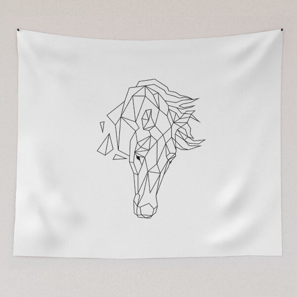 Item preview, Horse Head Polygonal Line Art designed and sold by 5thSeason.