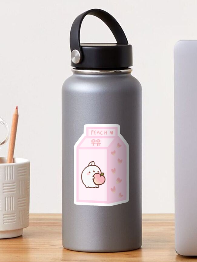 cute korean peach milk carton sticker by karenalvaa redbubble