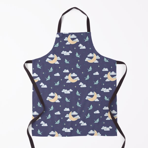 Item preview, Tsuru, Moon and Clouds Dark Blue Pattern designed and sold by LuYukari.