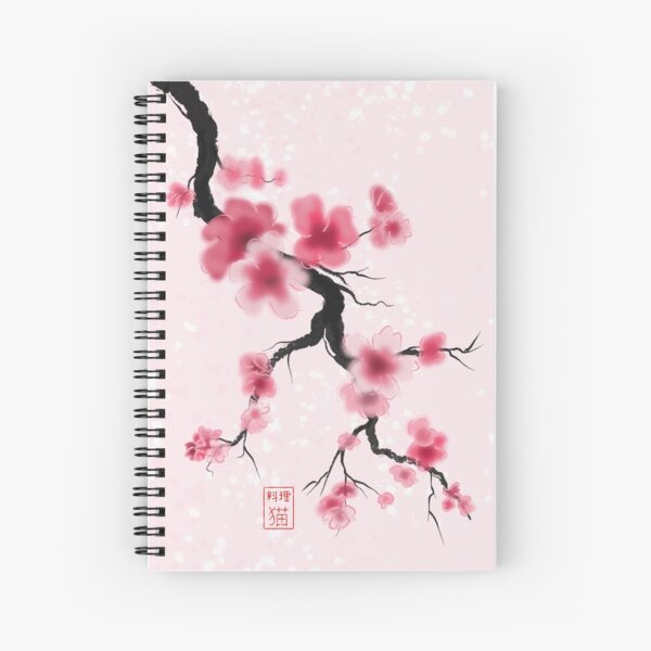 Aperçu de l'œuvre De jolies fleurs de cerisier sumi-e sakura créée et vendue par CuisineCat.