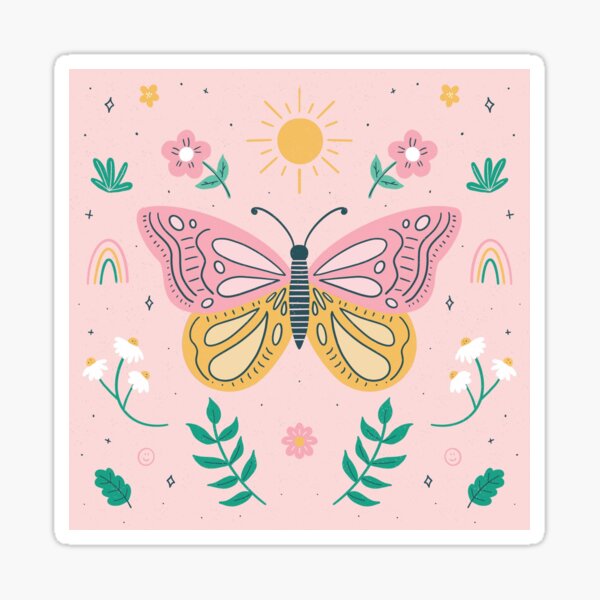 Item preview, motif de jardin, papillon, fleur designed and sold by JessicaxW.
