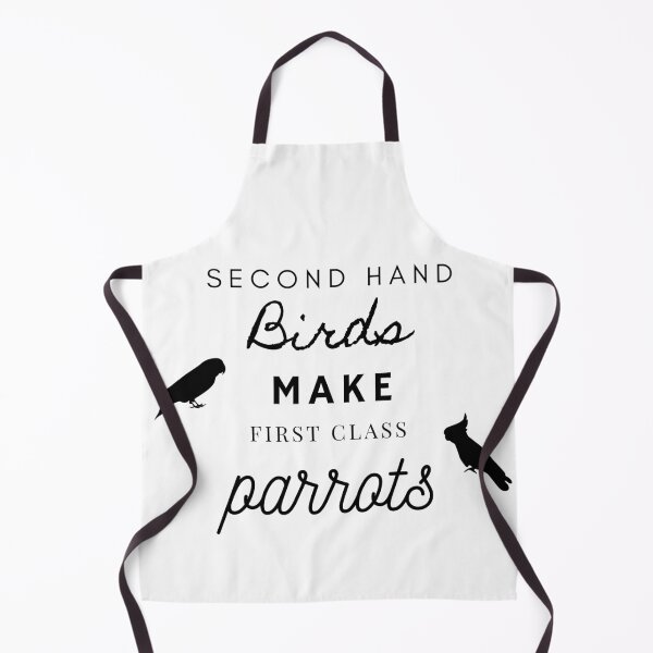 Item preview, second hand birds make first class parrots rescue funny quote designed and sold by L'Atelier Oranjade.