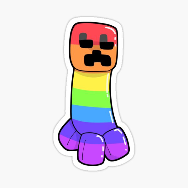 Minecraft Rainbow Creeper Die Cut Sticker