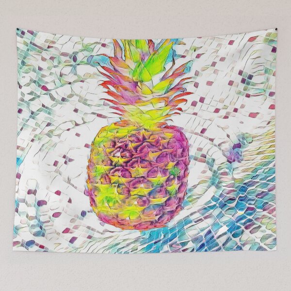 Item preview, Underwater Pineapple Tropical Illustration, Vibrant Ocean Scene designed and sold by Galathi Designs.