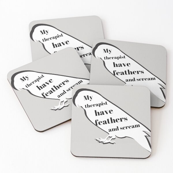 Item preview, my therapist have feathers and scream parrot parakeet bird funny quote  designed and sold by L'Atelier Oranjade.