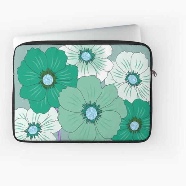 lovely green and white cosmos flowers Laptop Sleeve