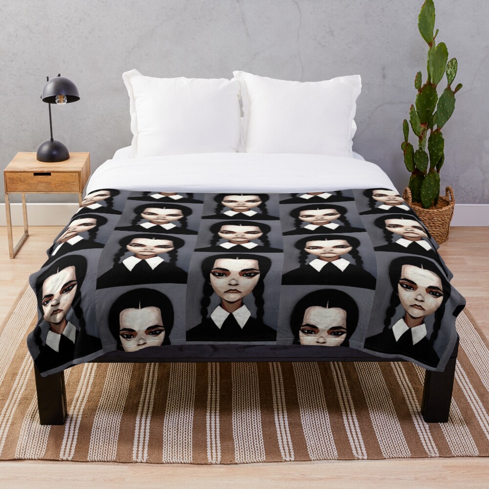 "Wednesday Addams" Throw Blanket for Sale by mikekimart Redbubble