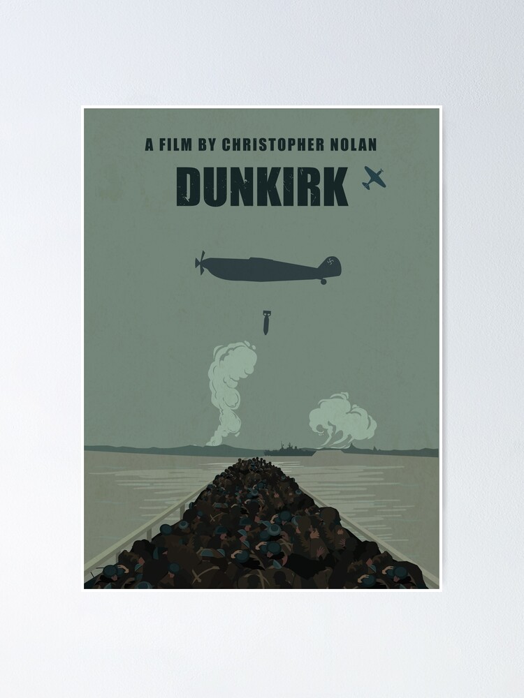 High quality Print Minimalistic Movie Poster Retro Film Design Vintage minimal Home Decor Wall Art Dunkirk by Christopher Nolan