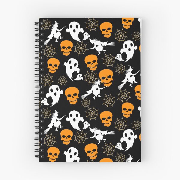 Item preview, Halloween Pattern with Skulls, Spider webs, ghosts and witches designed and sold by WriteThatDown.