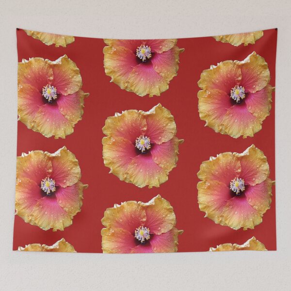 Item preview,  Yellow orange Hibiscus with morning dew designed and sold by Aura-E.