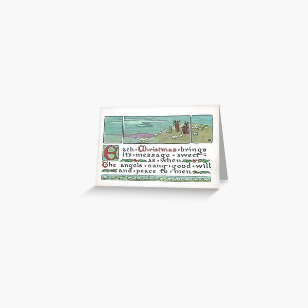 "Each Christmas Brings Its Message Sweet" Vintage Christmas Postcard (1916) Greeting Card