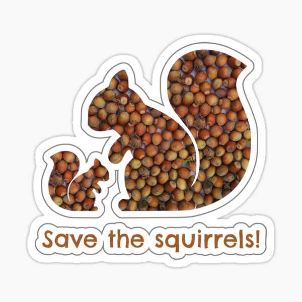 "Save the Squirrels! Sticky Design, Mother and Baby Squirrels