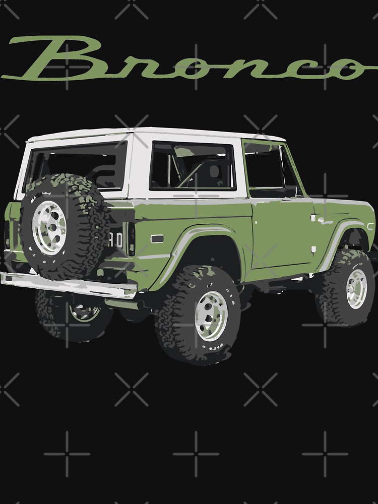 Classic Ford Bronco - Black with Full Color Graphics T-Shirt