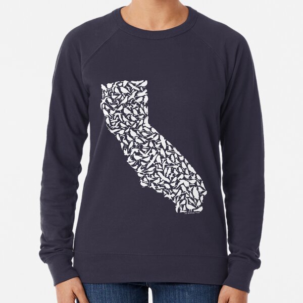 California Birds Art in White and Blue Lightweight Sweatshirt