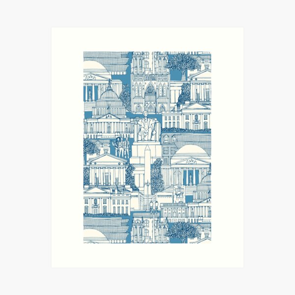 Item preview, Washington DC toile blue designed and sold by scrummy.