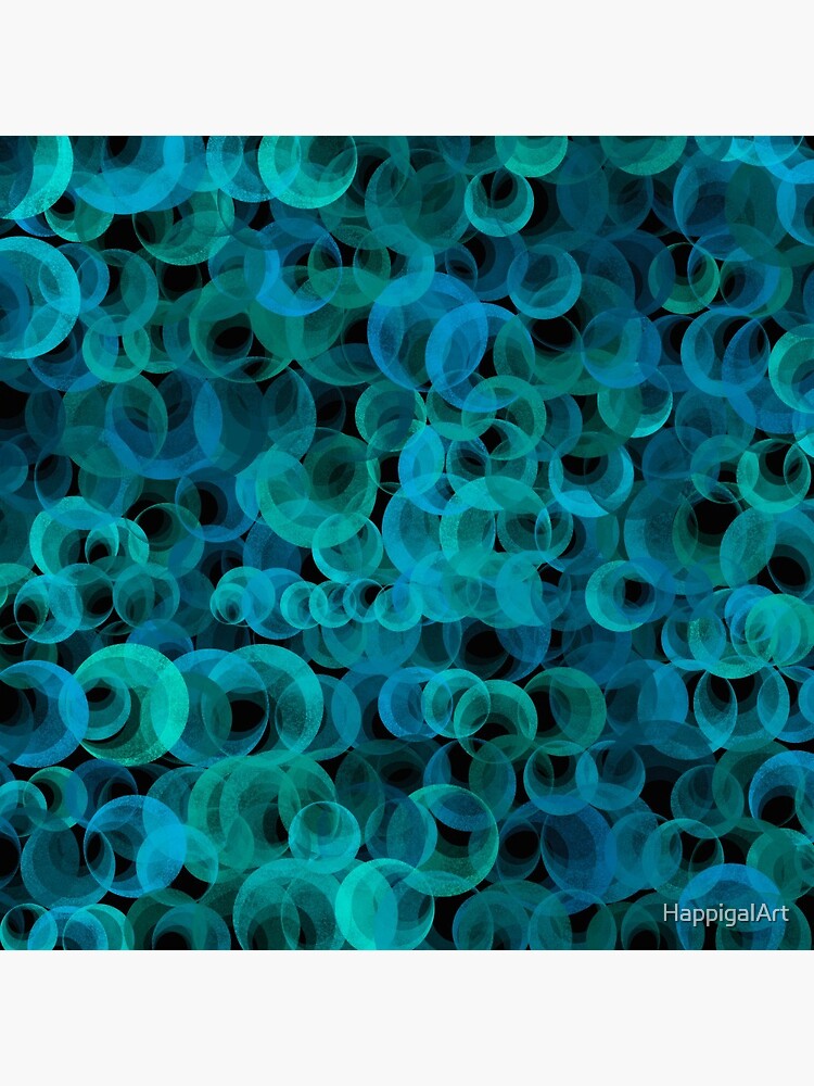 Disco Circles Blue Green by HappigalArt