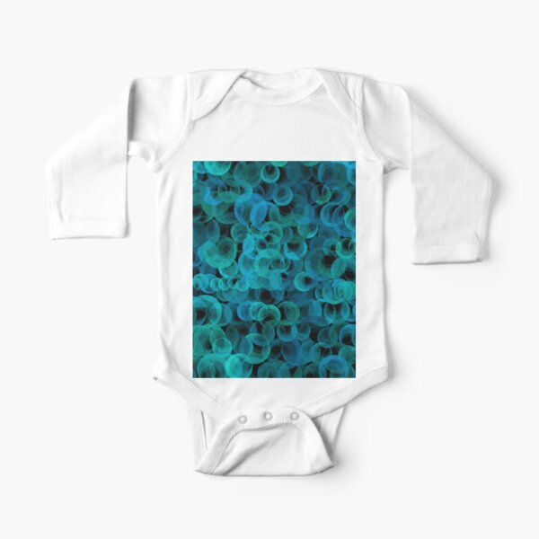 Disco Circles Blue Green Long Sleeve Baby One-Piece