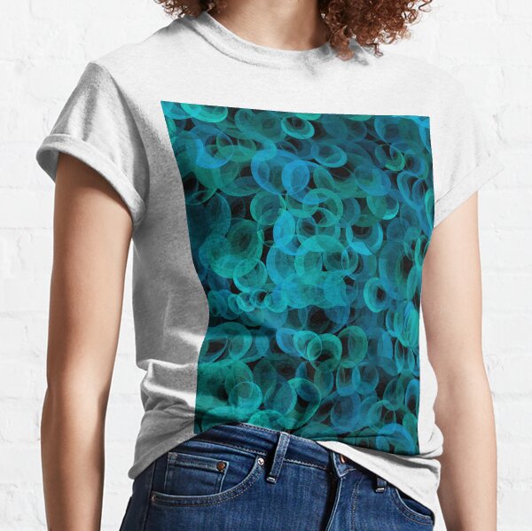 Disco Circles Blue Green Classic T-Shirt