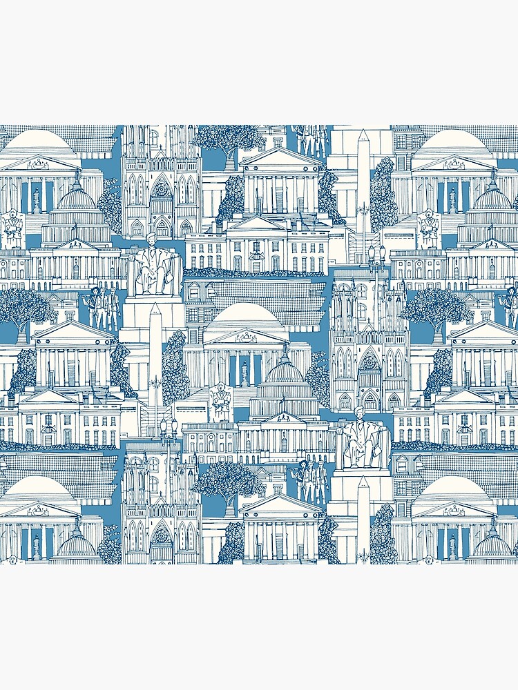 Washington DC toile blue by scrummy