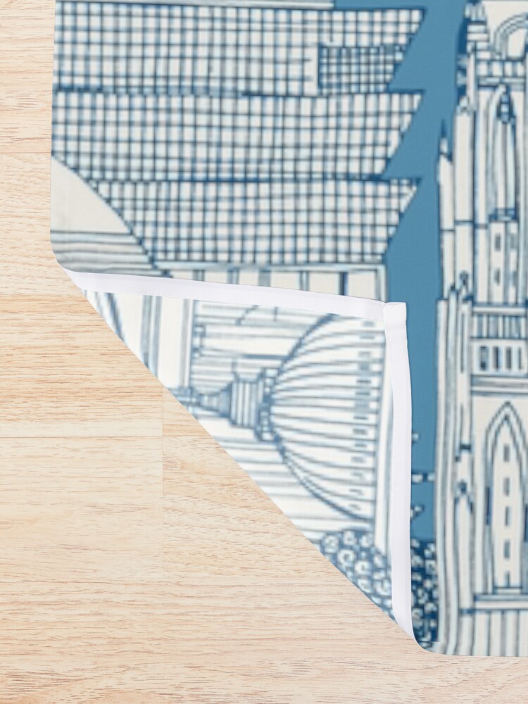 Alternate view of Washington DC toile blue Shower Curtain