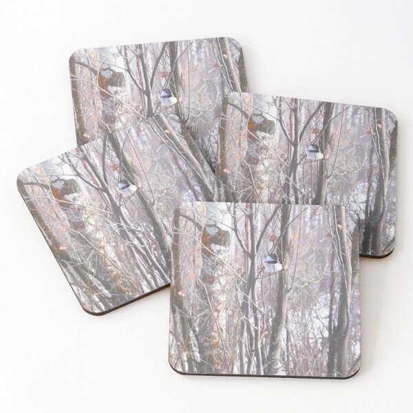 Item preview, Chickadee in the misty cold morning in the bush. designed and sold by CanadianWild418.