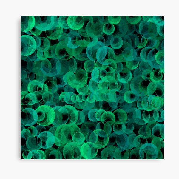 Disco Circles Green Canvas Print