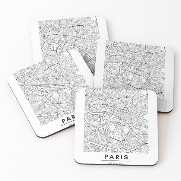 Item preview, Paris Black and White Map designed and sold by creative-boo.