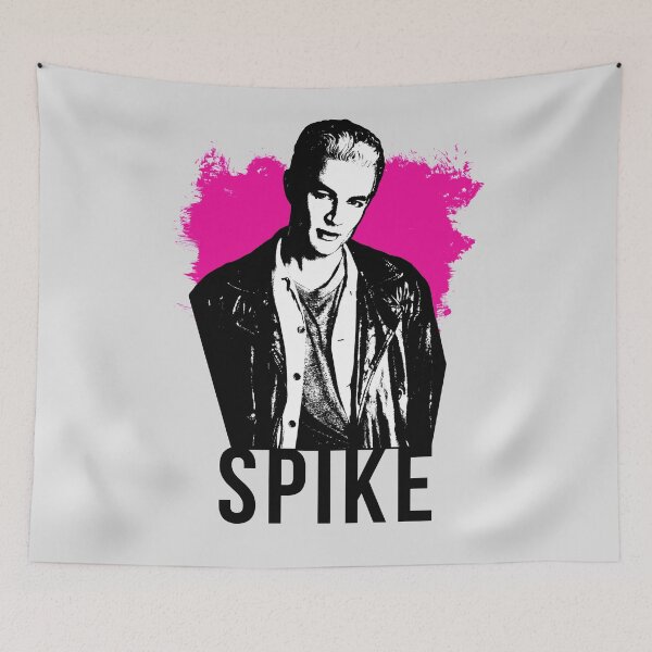 Item preview, Spike the Vampire - Hot Pink with Black Text (BtVS) designed and sold by Vixetches.