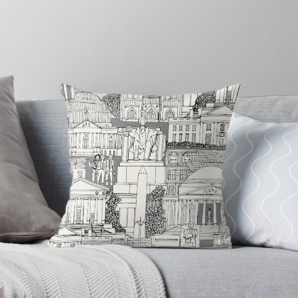 Item preview, Washington DC toile gray designed and sold by scrummy.