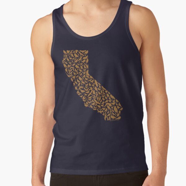 California Birds Art in yellow gold Tank Top