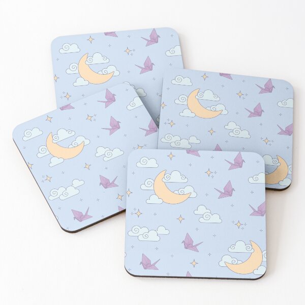 Item preview, Tsuru, Moon and Clouds Blue Pattern designed and sold by LuYukari.