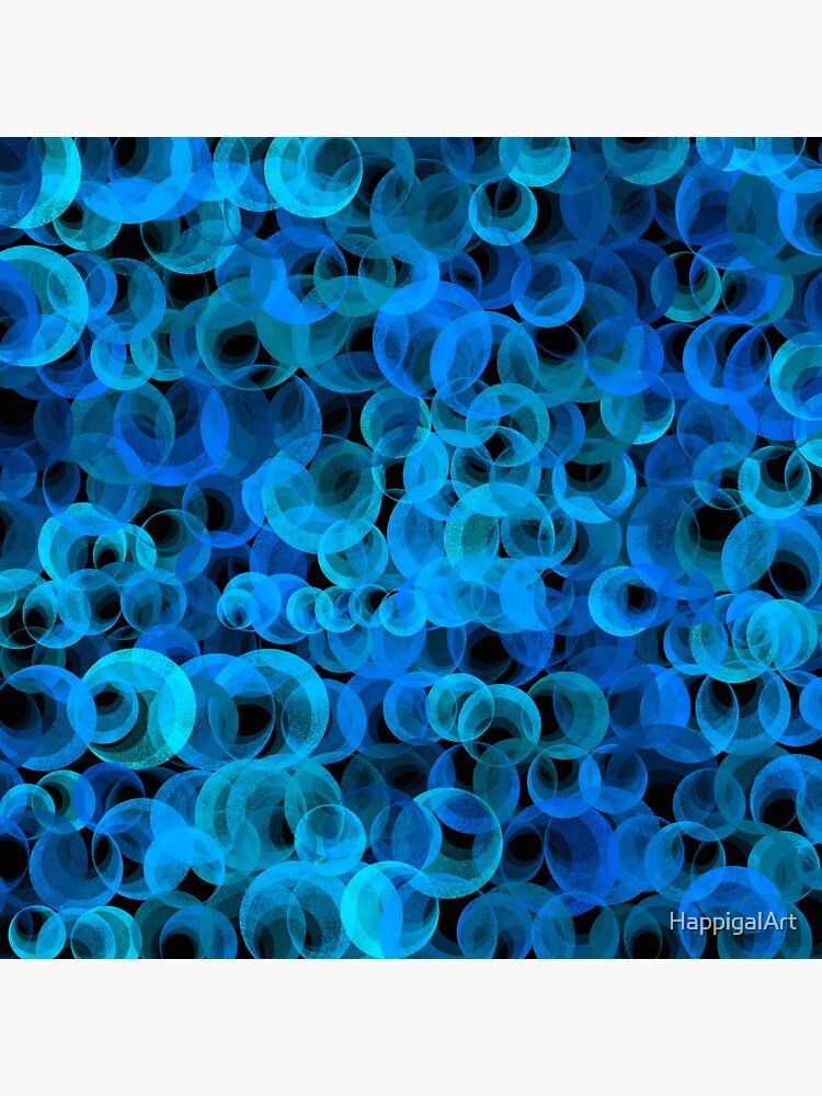 Disco Circles Blue by HappigalArt