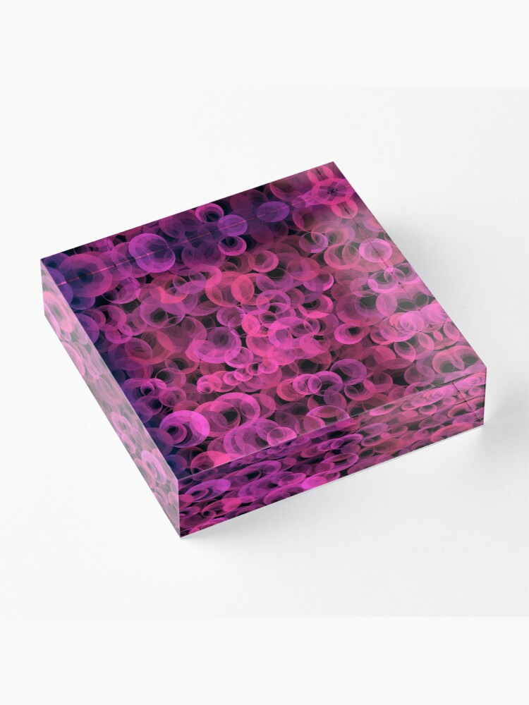 Alternate view of Disco Circles Pink Acrylic Block