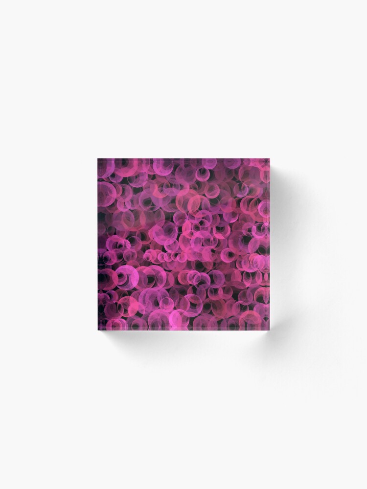 Alternate view of Disco Circles Pink Acrylic Block