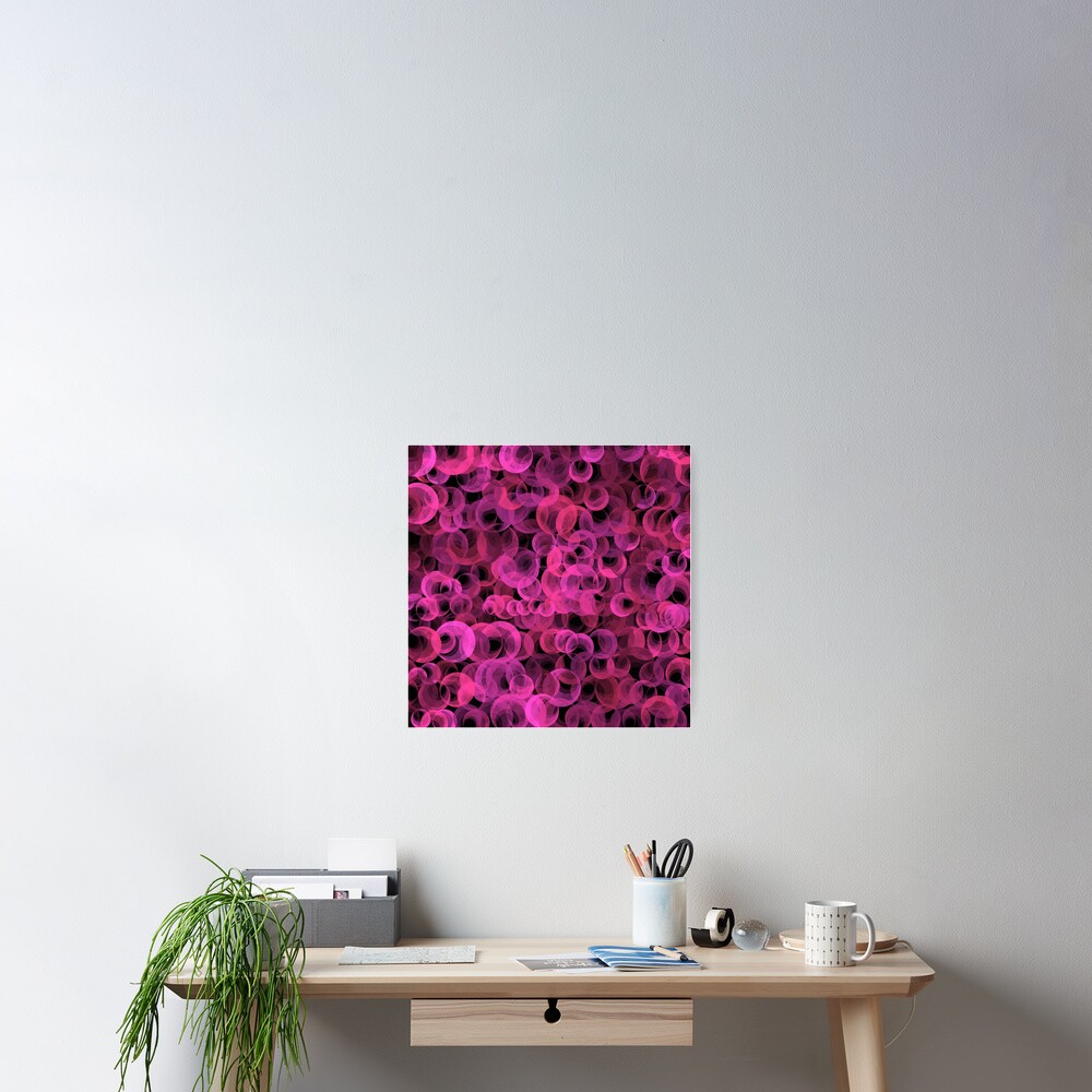 Disco Circles Pink Poster