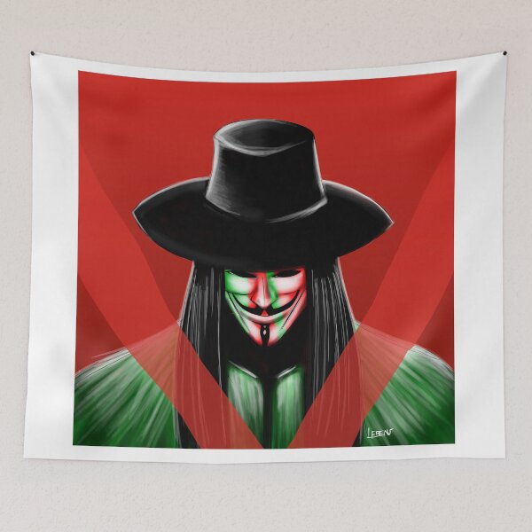 Artikelvorschau, v für die anonyme Vendetta-Maske entworfen und verkauft von jorgelebeau.