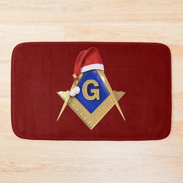 Item preview, Freemason Christmas Santa's Hat Red Holiday Square & Compass Gold Masonic designed and sold by MasterMasonMade.