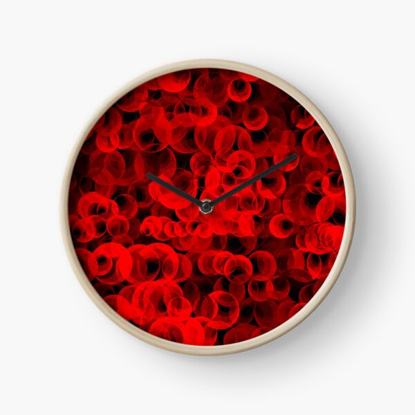 Disco Circles Red Clock