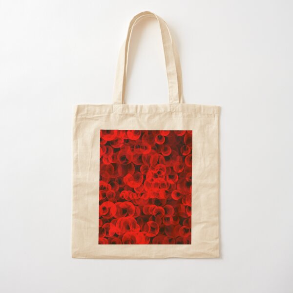 Disco Circles Red Cotton Tote Bag