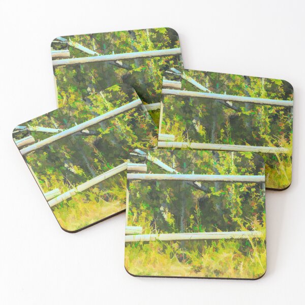 Item preview, Fenceline in the foothills illustration designed and sold by CanadianWild418.
