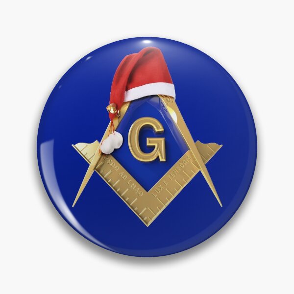 Item preview, Freemason Christmas Santa's Hat Blue Holiday Square & Compass Gold Masonic designed and sold by MasterMasonMade.