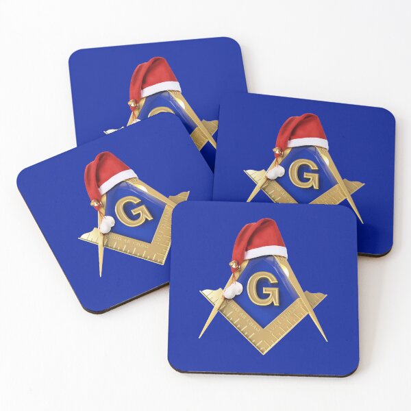 Item preview, Freemason Christmas Santa's Hat Blue Holiday Square & Compass Gold Masonic designed and sold by MasterMasonMade.