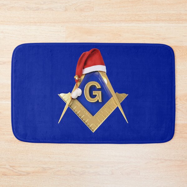 Item preview, Freemason Christmas Santa's Hat Blue Holiday Square & Compass Gold Masonic designed and sold by MasterMasonMade.