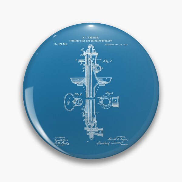 Item preview, Fire hydrant 1876 patent white designed and sold by InkedArtPrints.