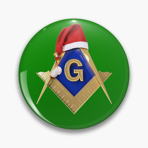 Item preview, Freemason Christmas Santa's Hat Green Holiday Square & Compass Gold Masonic designed and sold by MasterMasonMade.