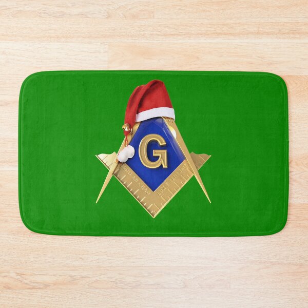 Item preview, Freemason Christmas Santa's Hat Green Holiday Square & Compass Gold Masonic designed and sold by MasterMasonMade.