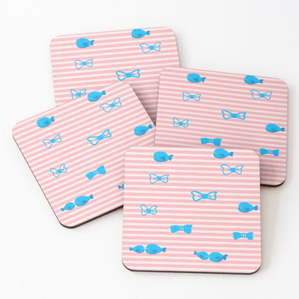 Item preview, Pink horizontal Stripe and blue fish Pattern Design  designed and sold by Aerithcloud01.