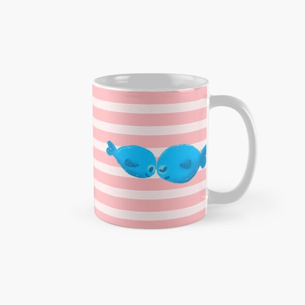 Item preview, Pink horizontal Stripe and blue fish Pattern Design  designed and sold by Aerithcloud01.