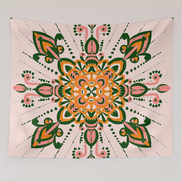 Item preview, Pastel orange and green mandala designed and sold by Urvashi Patel.