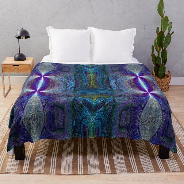 Item preview, Fractal Abstract Blue, Purple and Moss Green Pattern designed and sold by IssyDesigns.
